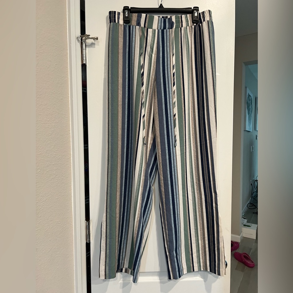 Multicolored Striped pull on pant by Cato